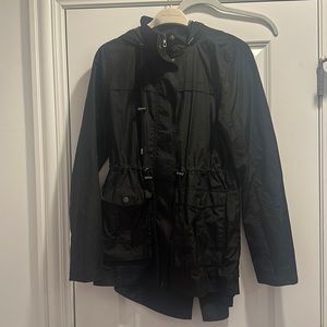 Black rain jacket